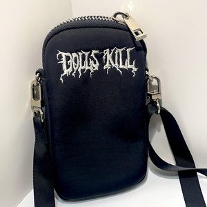 Unisex Black Crossbody Bag/Phone Case! "Dolls Kill" Logo With adjustable strap!